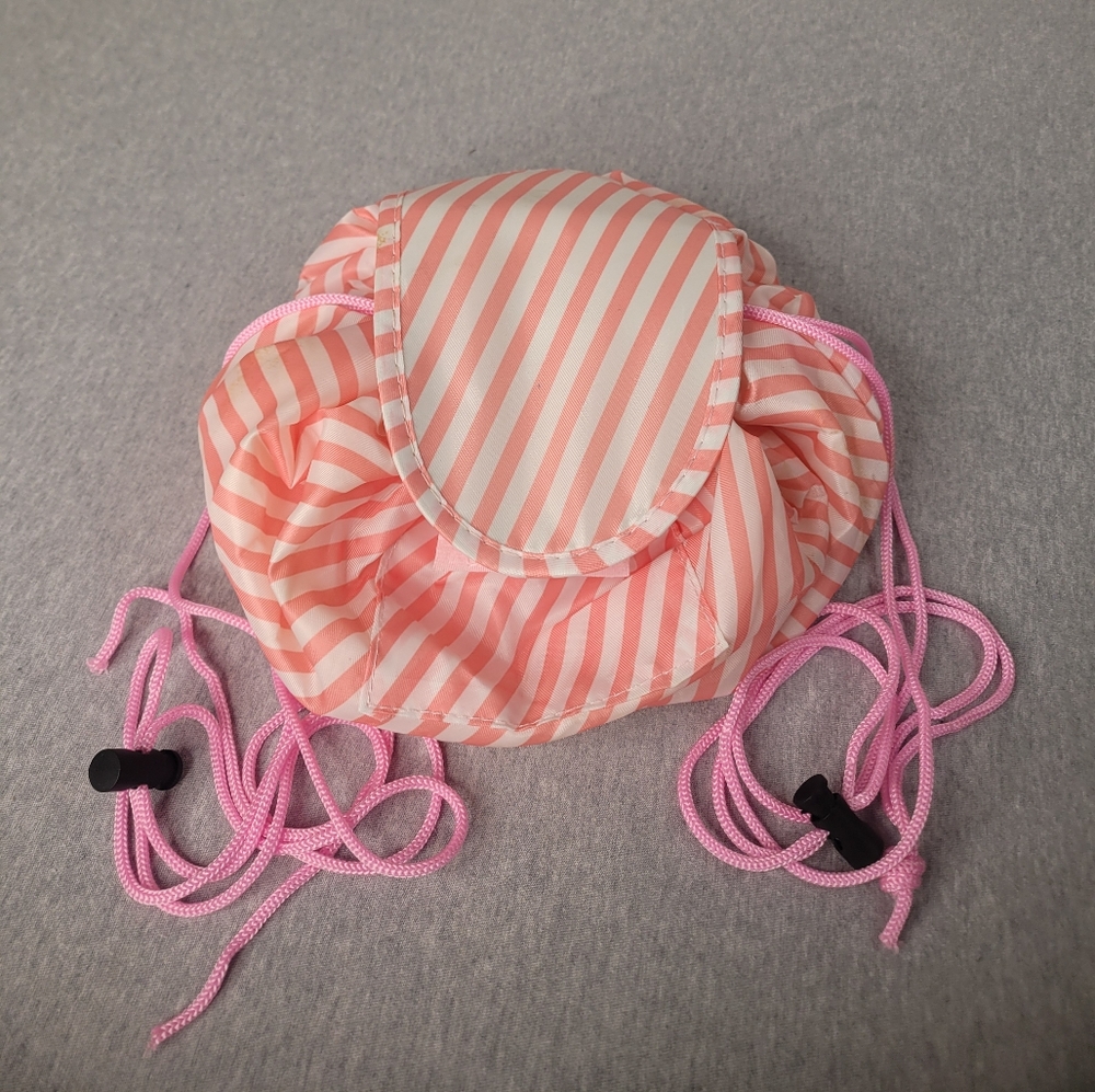 Foldable Makeup Bag with Draw String and Pockets Travel Compact NWOT